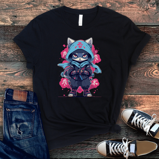 Blue Shadow Ninja Cat Tee