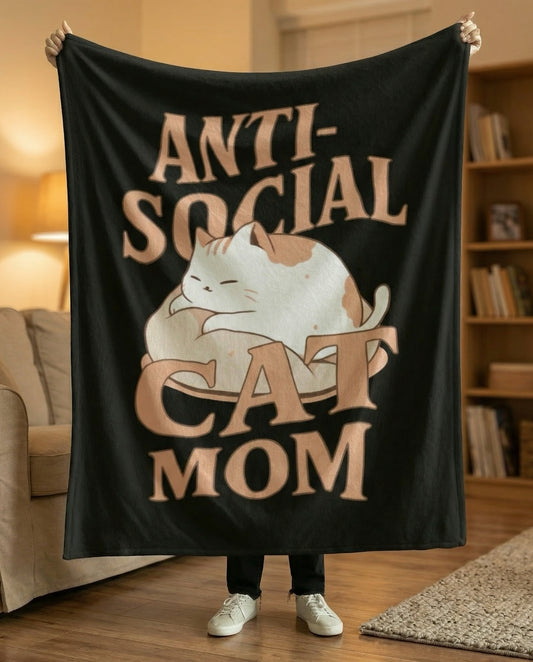 Anti-Social Cat Mom Blanket