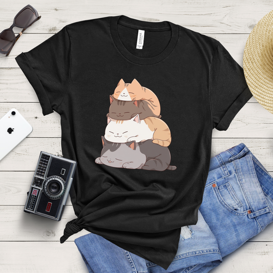 Kawaii Purrfect Pile-Up T-Shirt