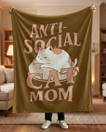 Anti-Social Cat Mom Blanket