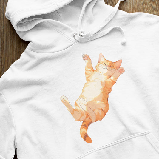 Orange Tabby Dreams: Laid-Back Cat Hoodie