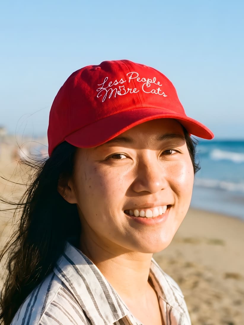 Less People More Cats Embroidered Hat - Cat Lover Cap