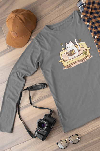 Bookworm Kitty Long Sleeve Tee