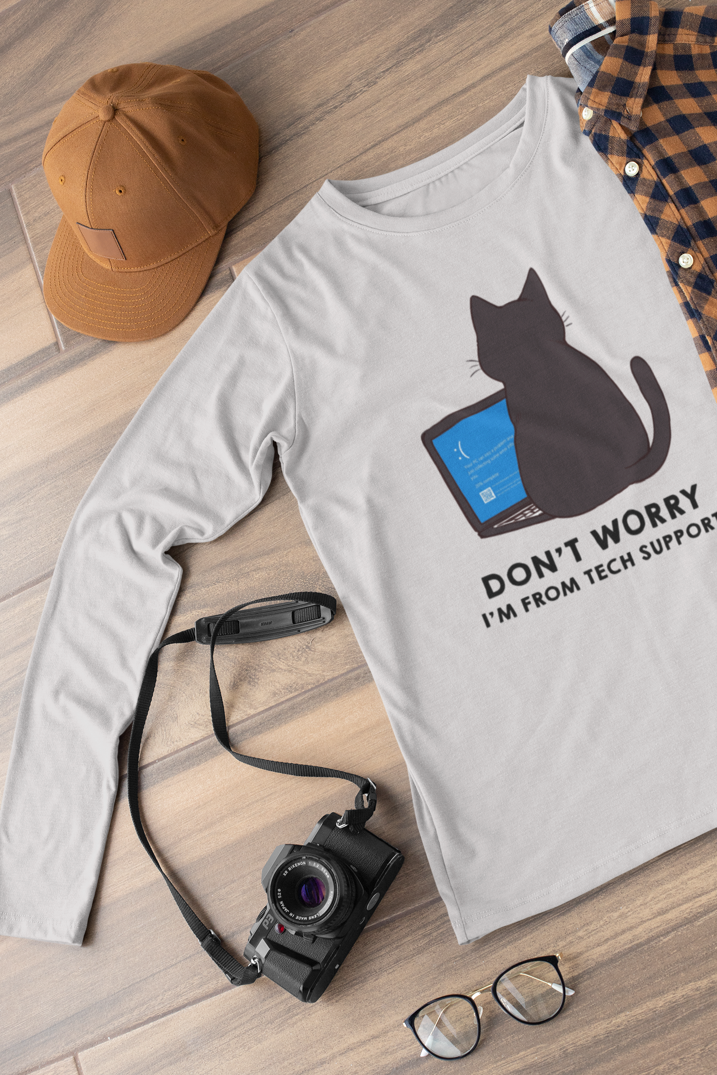 CatStrike Blue Screen Long Sleeve Tee