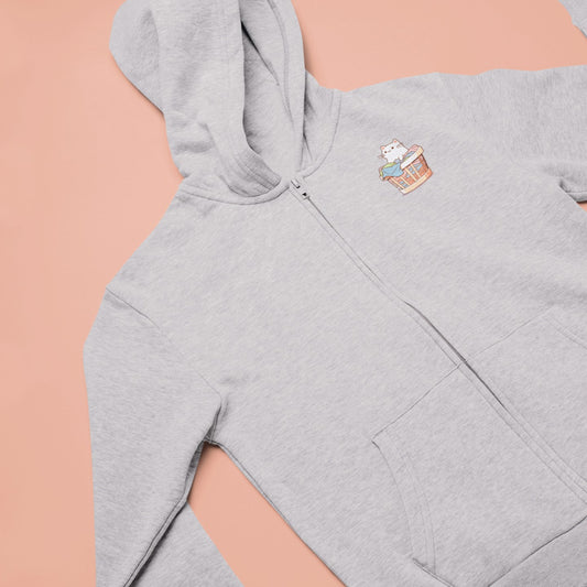 Laundry Day Cat Zip Hoodie