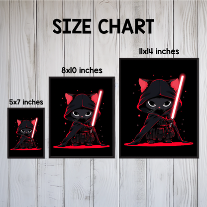 Cat Vader Framed Canvas Wall Art