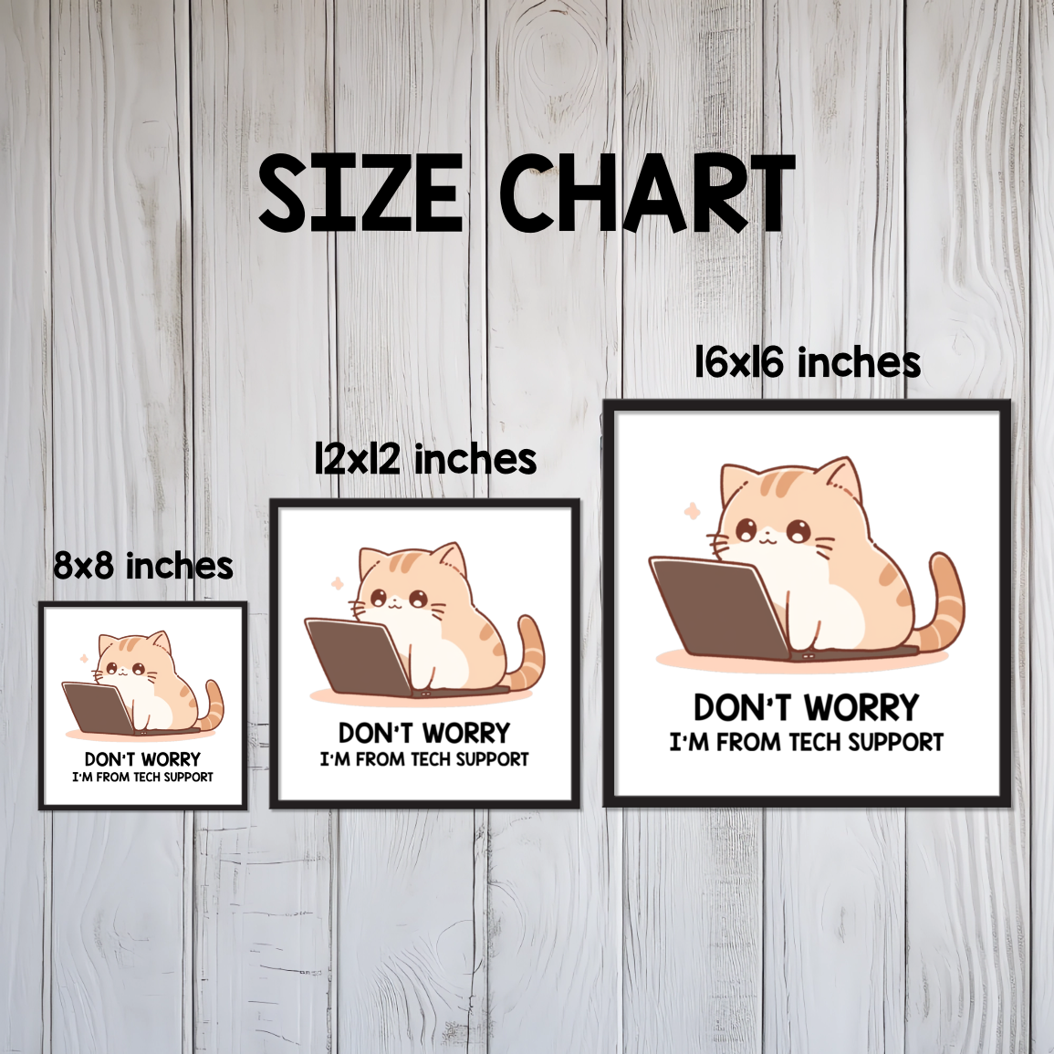 Tech Support Kitty Framed Canvas Wall Art