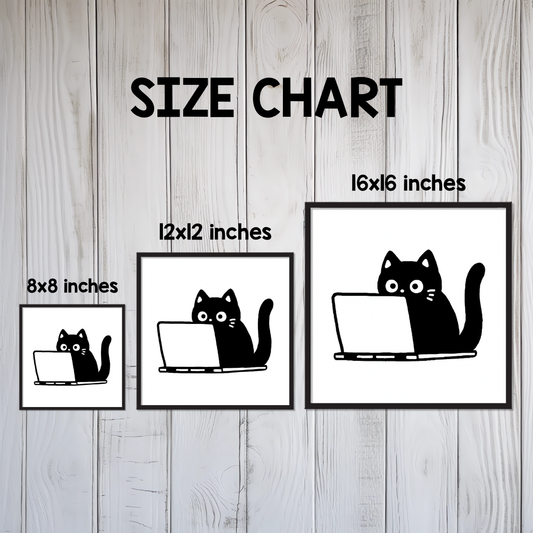The Coding Cat Framed Canvas Wall Art