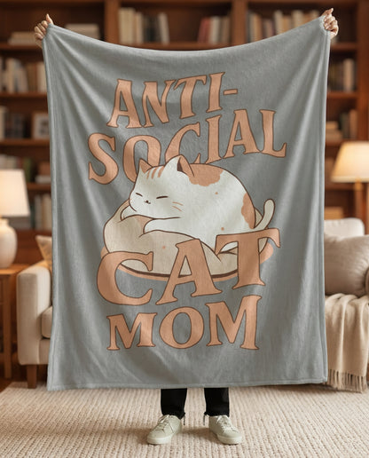Anti-Social Cat Mom Blanket