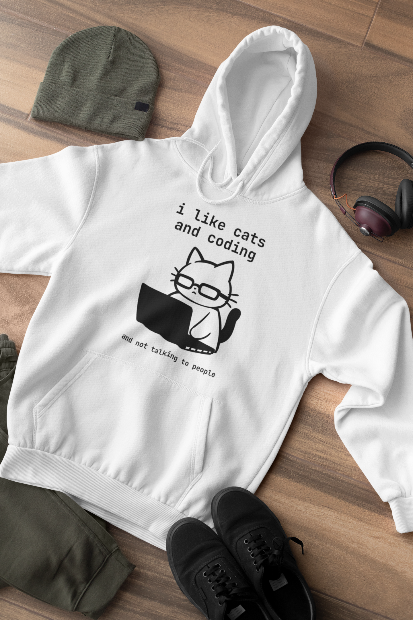 i like cats and coding and not talking to people Hoodie