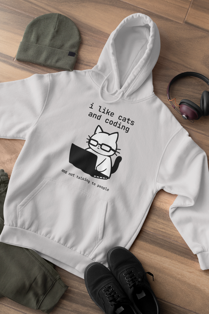 i like cats and coding and not talking to people Hoodie