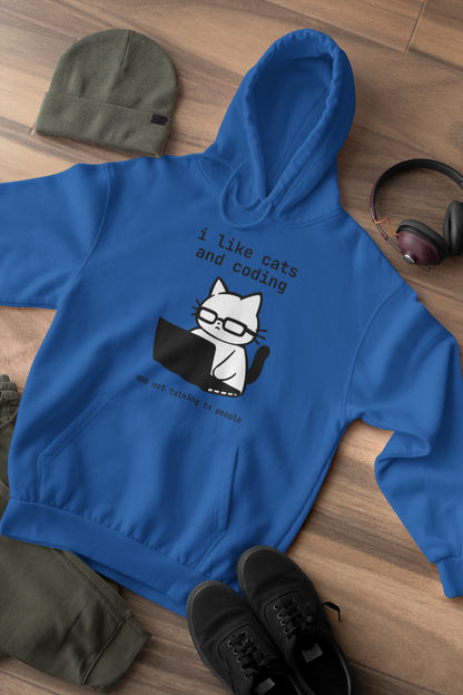 i like cats and coding and not talking to people Hoodie