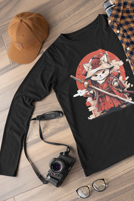 The Legendary Samurai Cat Long Sleeve Tee