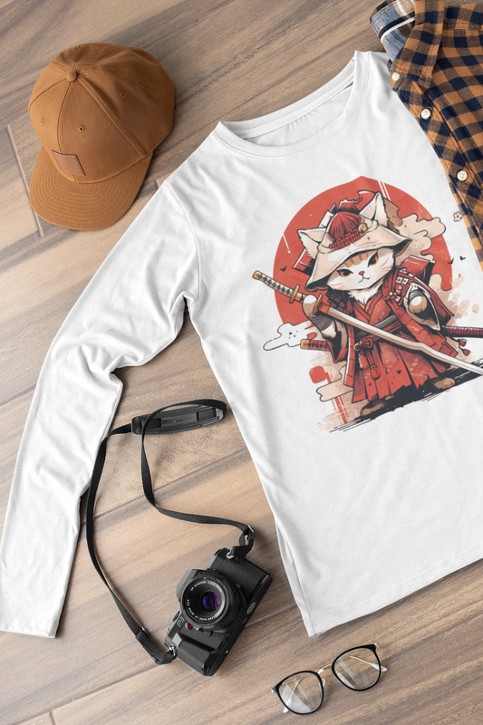 The Legendary Samurai Cat Long Sleeve Tee