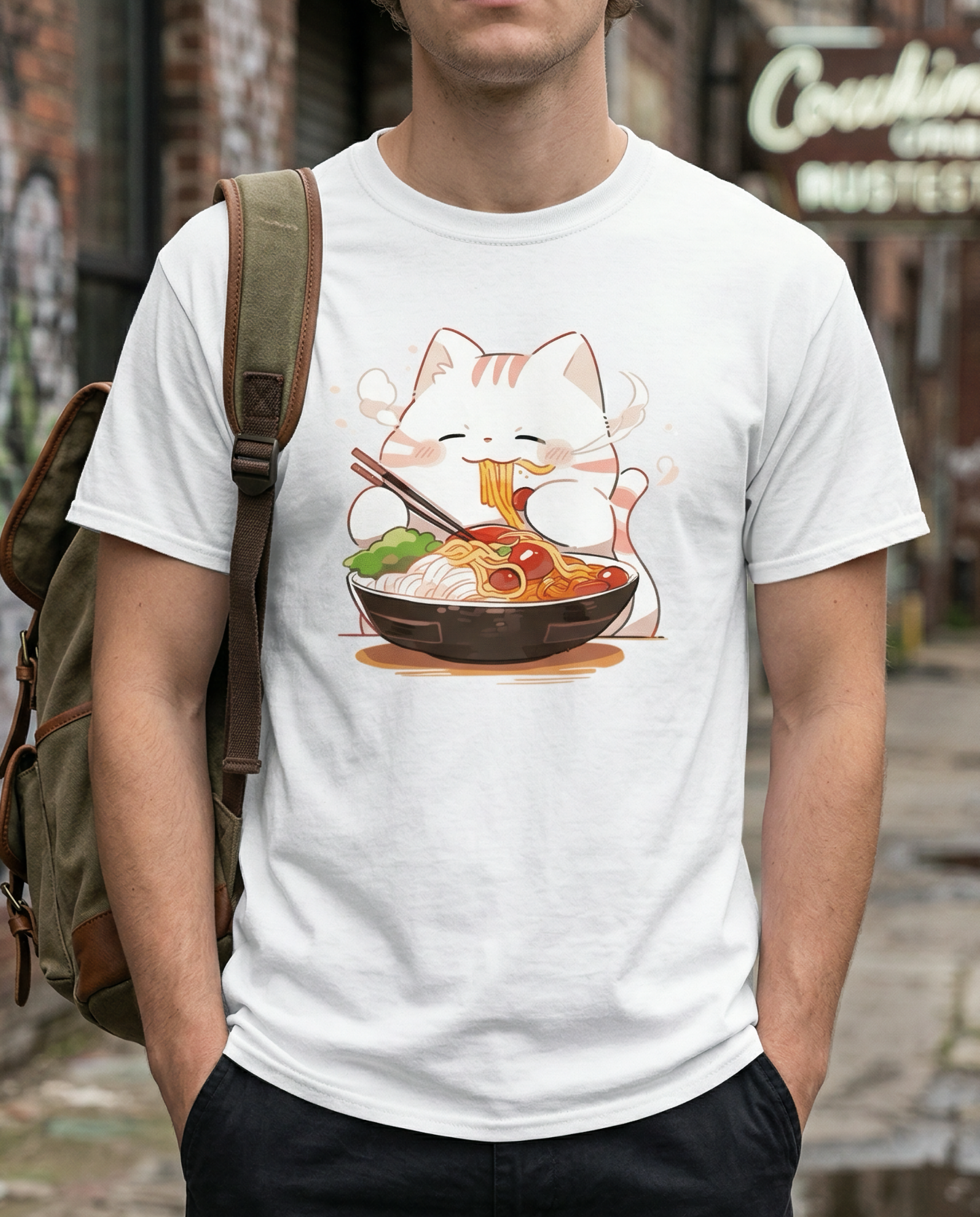 Happy Cat Ramen Feast T-Shirt