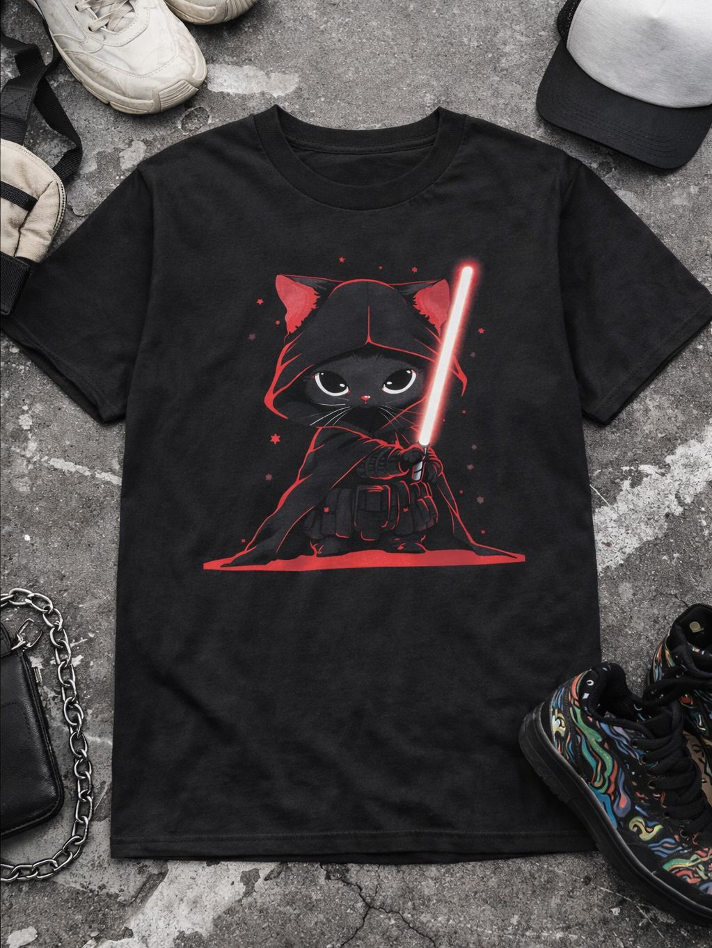Cat Vader T-Shirt: Embrace the Feline Dark Side!