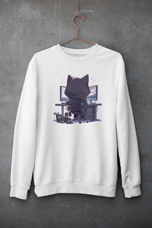 Geek Cat Hacker Sweatshirt