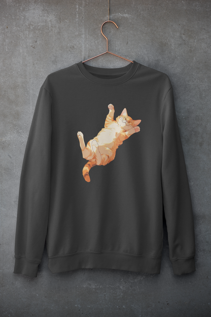 Orange Tabby Dreams: Laid-Back Cat Sweatshirt