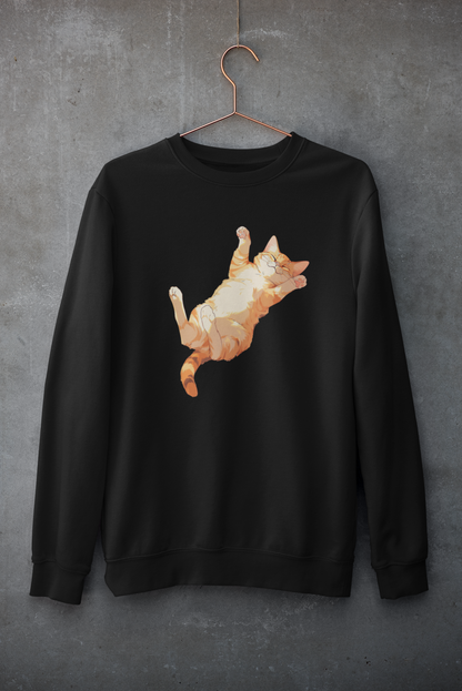 Orange Tabby Dreams: Laid-Back Cat Sweatshirt