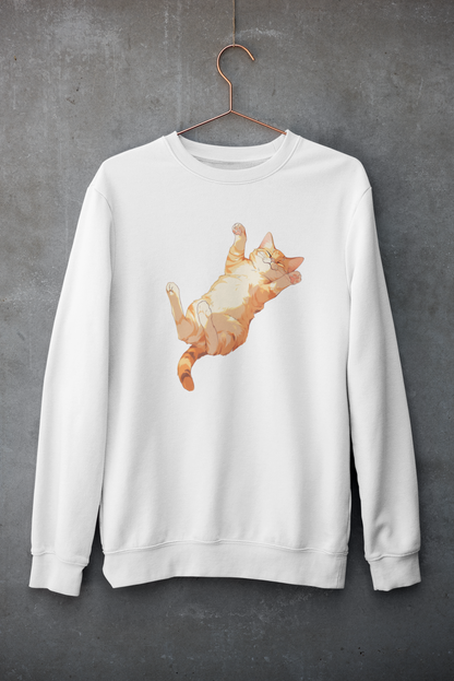 Orange Tabby Dreams: Laid-Back Cat Sweatshirt