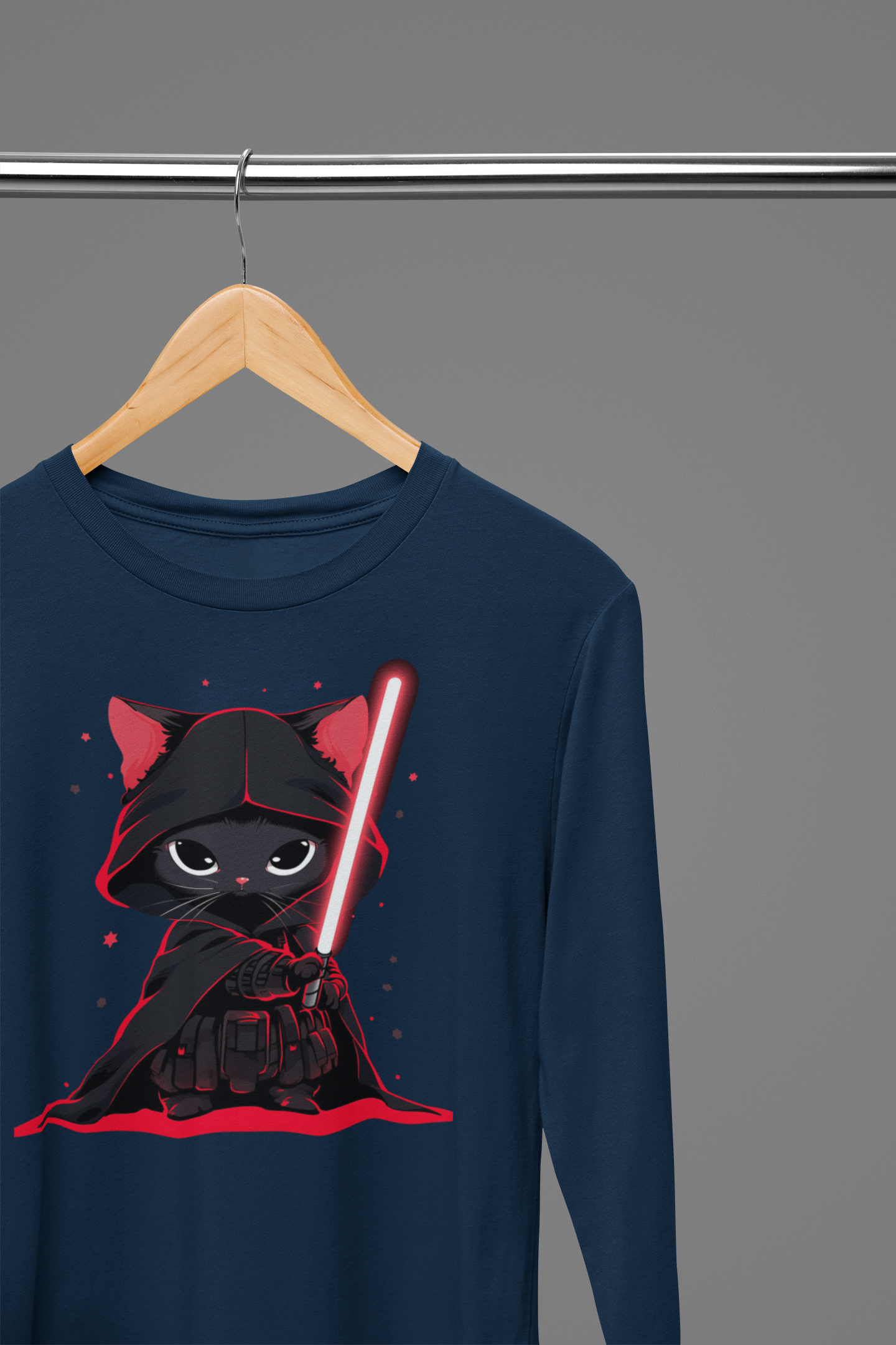 Cat Vader Long Sleeve Tee: Embrace the Feline Dark Side!