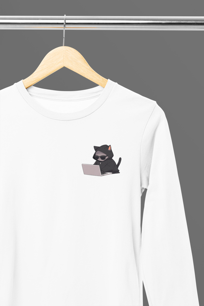 Cool Cat Hacker Long Sleeve Tee