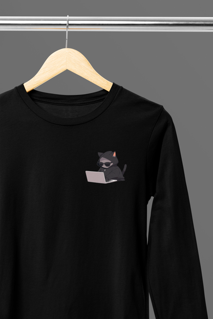 Cool Cat Hacker Long Sleeve Tee