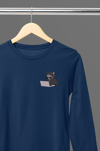 Cool Cat Hacker Long Sleeve Tee