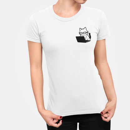 Nerd Cat Work Mode Women's Slim Fit Tee