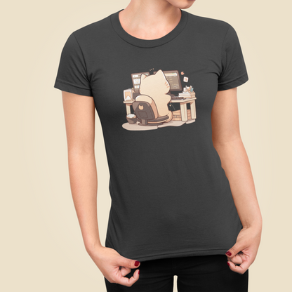 Tech-Savvy Cat Women's Slim Fit Tee