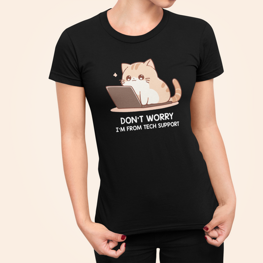 Tech Support Kitty Women's Slim Fit Tee