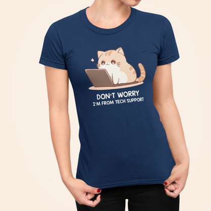 Tech Support Kitty Women's Slim Fit Tee