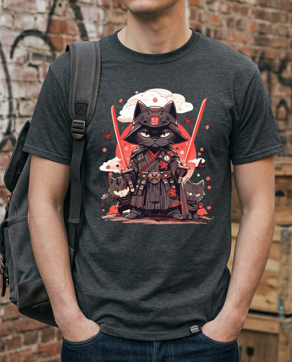 Meow of the Dark Side: Dark Samurai Cat T-Shirt