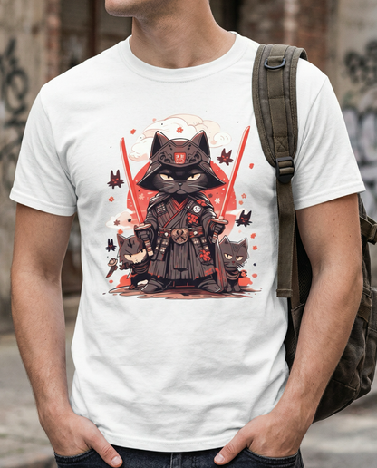 Meow of the Dark Side: Dark Samurai Cat T-Shirt