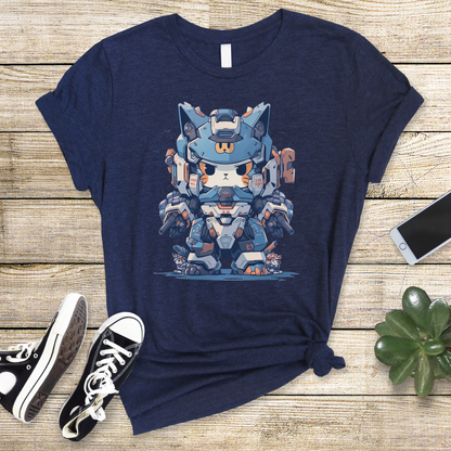 Azure Samurai Robo-Cat Tee