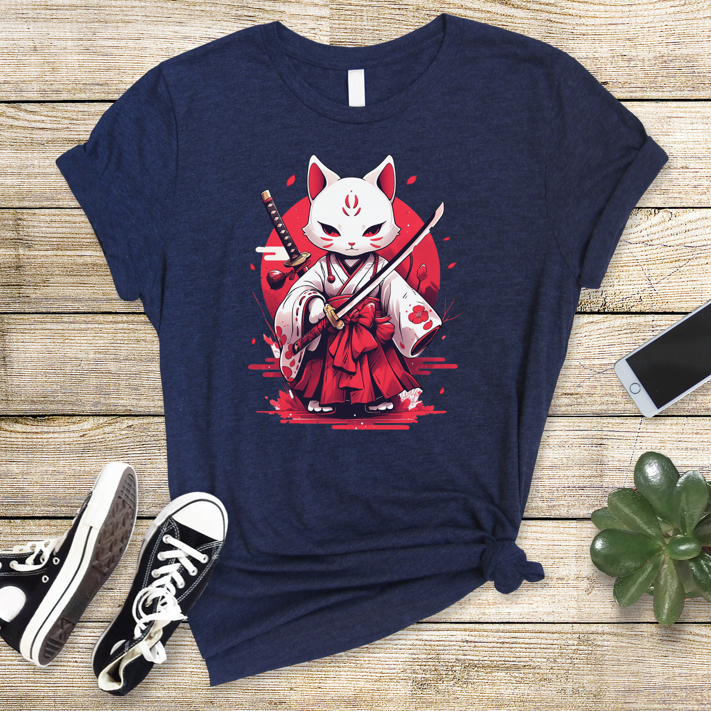 White Ronin Cat T-Shirt