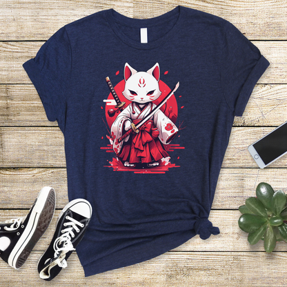 White Ronin Cat T-Shirt