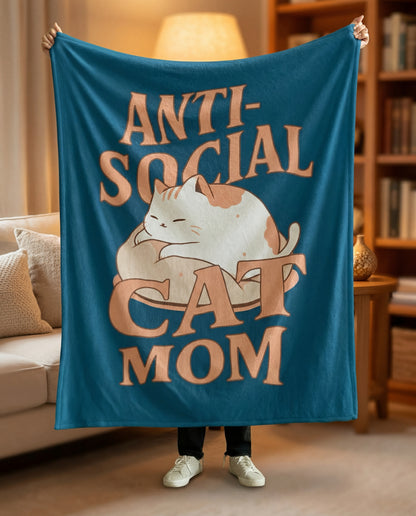 Anti-Social Cat Mom Blanket