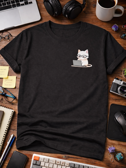 Nerd-Mode Engaged: The Geeky Cat T-Shirt