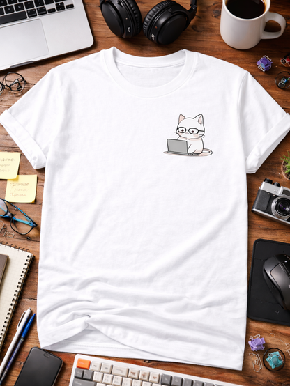 Nerd-Mode Engaged: The Geeky Cat T-Shirt