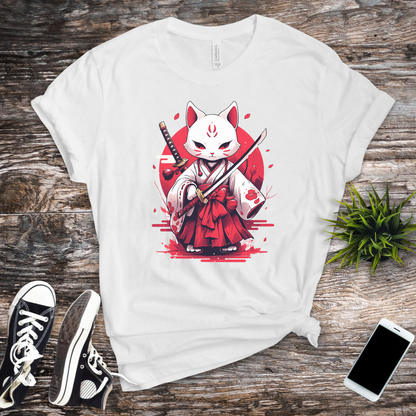 White Ronin Cat T-Shirt