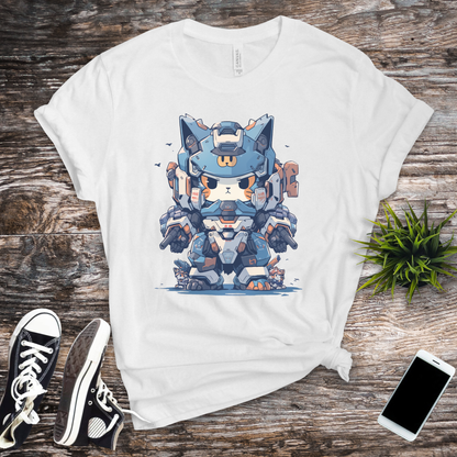 Azure Samurai Robo-Cat Tee