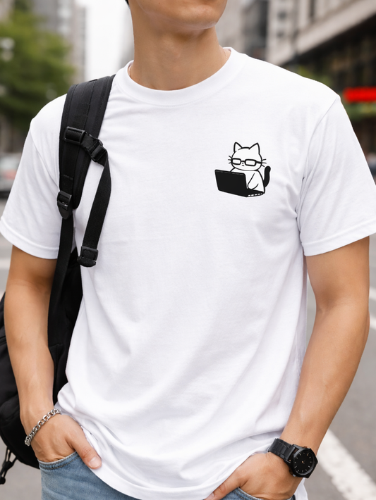 Nerd Cat Work Mode T-Shirt