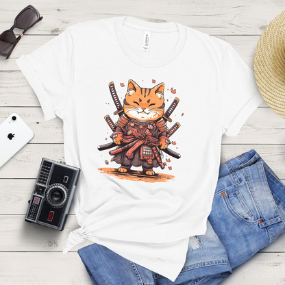 Samurai Cat Chronicles: Orange Tabby Edition T-Shirt